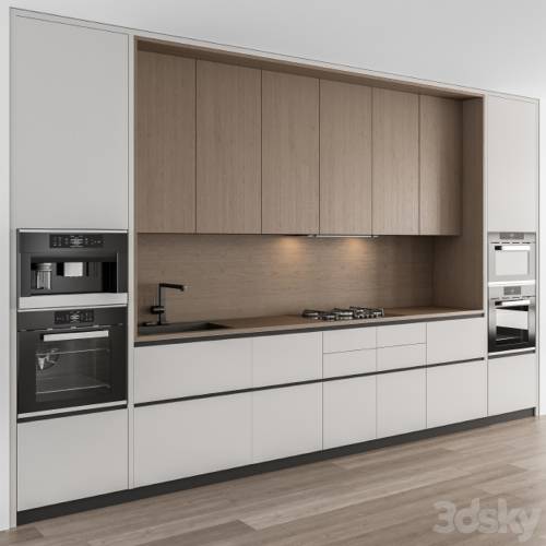 '3dsky Pro - Kitchen Modern - White and Wood Cabinets 75'