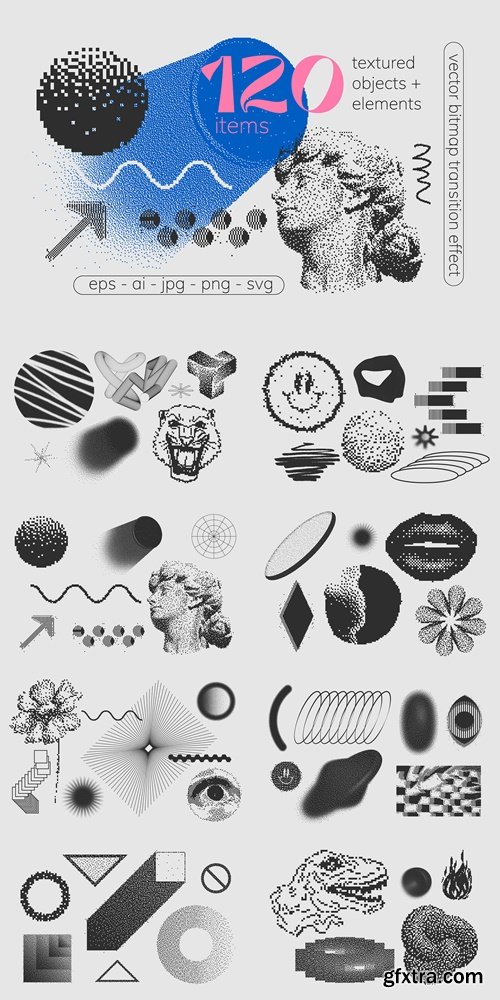 CreativeMarket - 120 Vector Dither Textured Clip Arts 7067752 CreativeMarket - 120 Vector Dither Textured Clip Arts 7067752