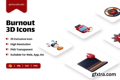 Iconscout - Burnout 3D Icon Pack