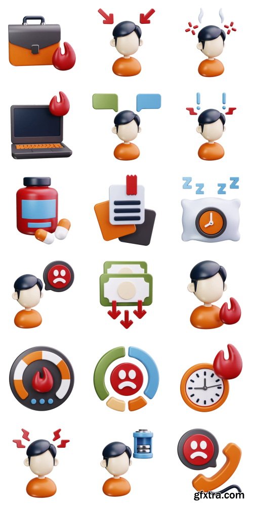 Iconscout - Burnout 3D Icon Pack