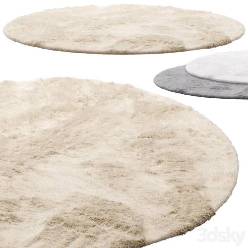 '3dsky Pro - Benuta Dave Round Fur Rug (3 colors)'