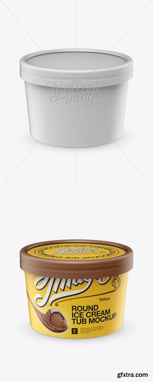 YellowImages - Ice Cream Cup Mockup - Front View (High-Angle Shot) 12916