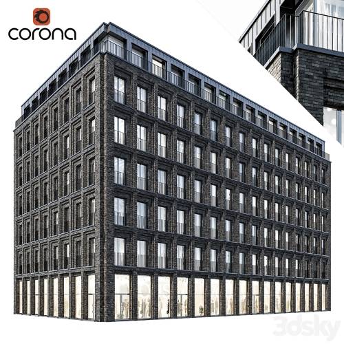 '3dsky Pro - Modern residential building 07 | night + interiors'