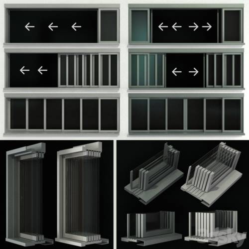 '3dsky Pro - Sliding Stained Glass Doors / Stained Glass Doors'