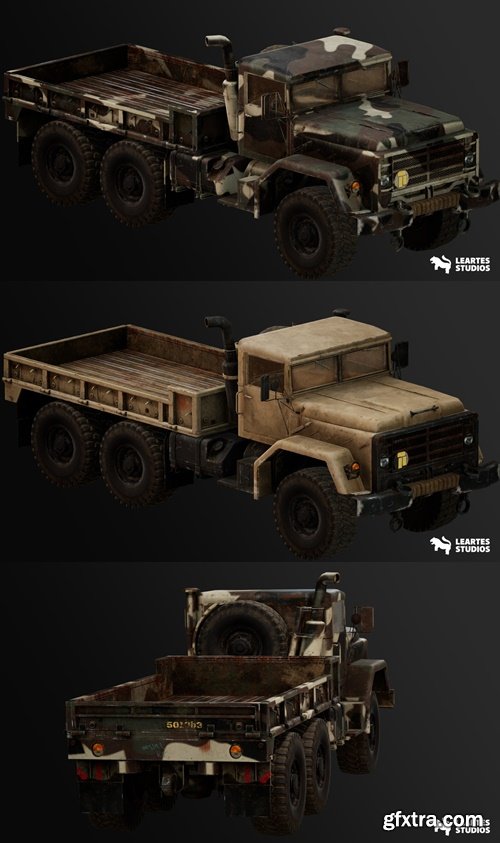 Fab - Military Truck - Rigged/BP Controllable ( Military Truck Army Drivable Car 3D )