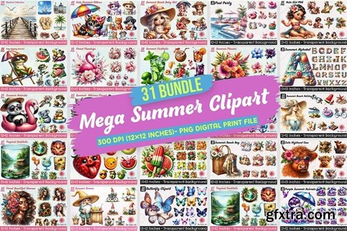 The Mega Summer Clipart Bundle