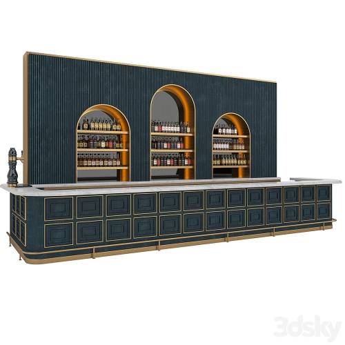 '3dsky Pro - Restaurant Bar set 06 LOFT Gold & Dark Blue' '3dsky Pro - Restaurant Bar set 06 LOFT Gold & Dark Blue'