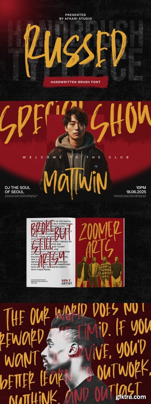 Russed - Handwritten Brush Font