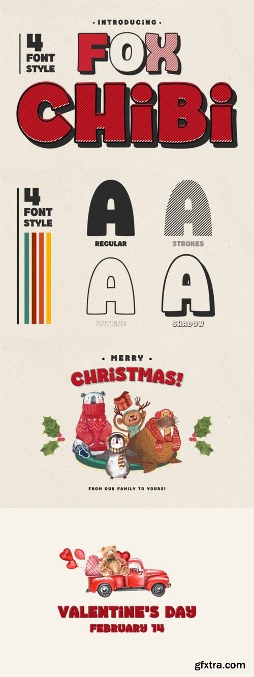 CreativeMarket - Fox Chibi: 4 Font Styles