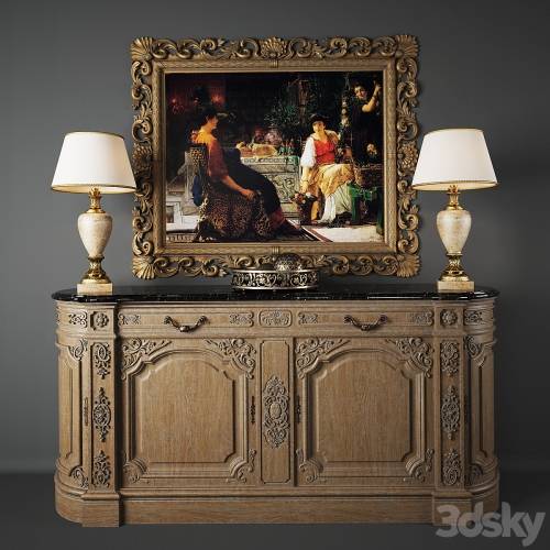 '3dsky Pro - Provasi Sideboard 0674 + Decorative set'