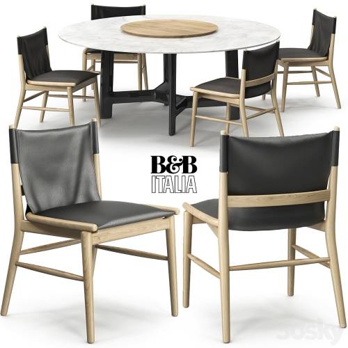 '3dsky Pro - Jens chair Alex table B&B Italia'