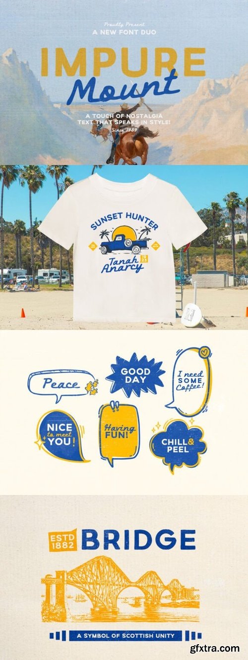 CreativeMarket - Impure Mount - Nostalgic Font Duo 291006647