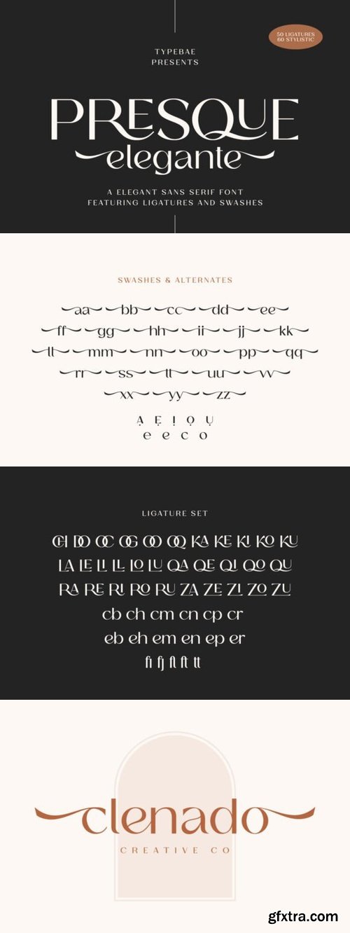 CreativeMarket - Presque Elegante - Ligature Font 290995758