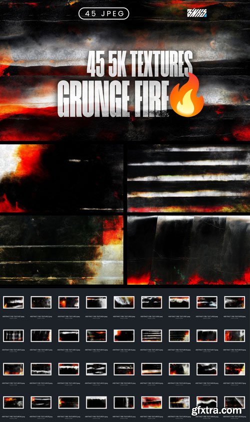 5K Abstract Grunge Fire Textures Pack