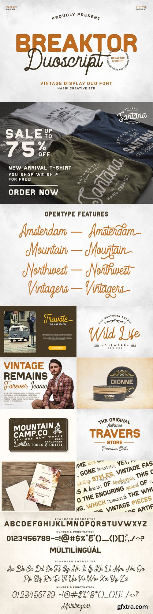 Breaktor - Vintage Display Duo Font