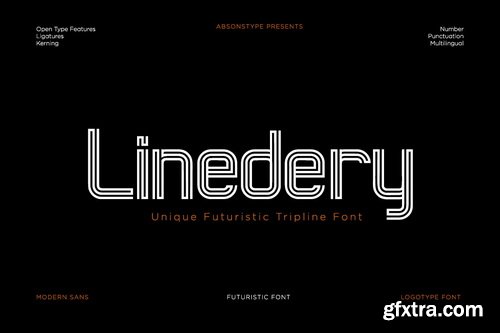 Linedery Futuristic Tripline Font