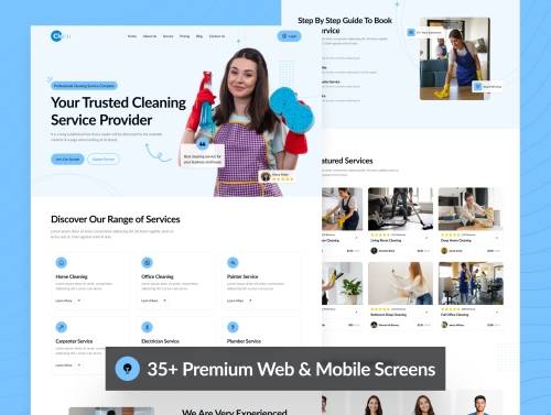 'Clean - Cleaning Service Website UI Kit'