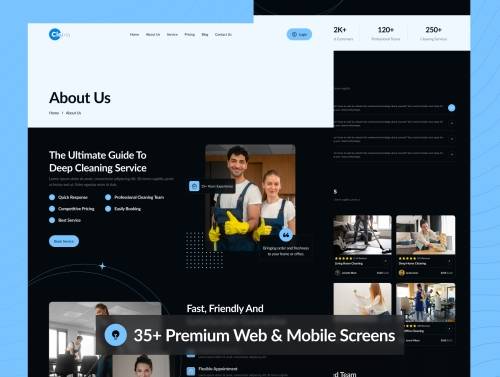 'Clean - Cleaning Service Website UI Kit'