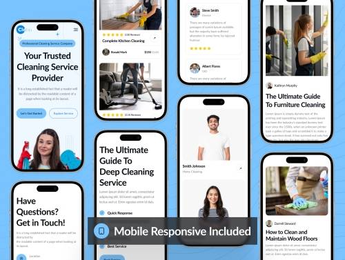 'Clean - Cleaning Service Website UI Kit'