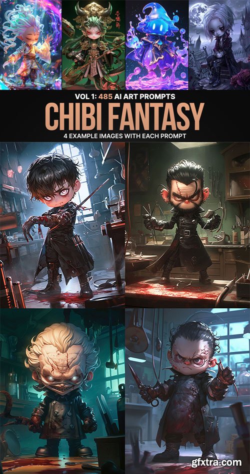 485 Ai Art Prompts for Chibi Fantasy