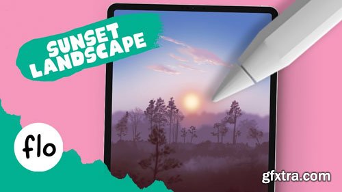 Artwithflo - Procreate Tutorial Sunrise Forest Landscape