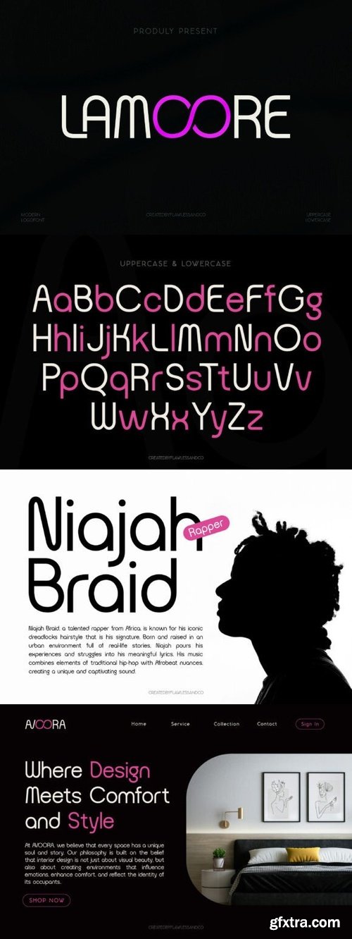CreativeMarket - Lamoore - Logo Sans Serif Font 291314582
