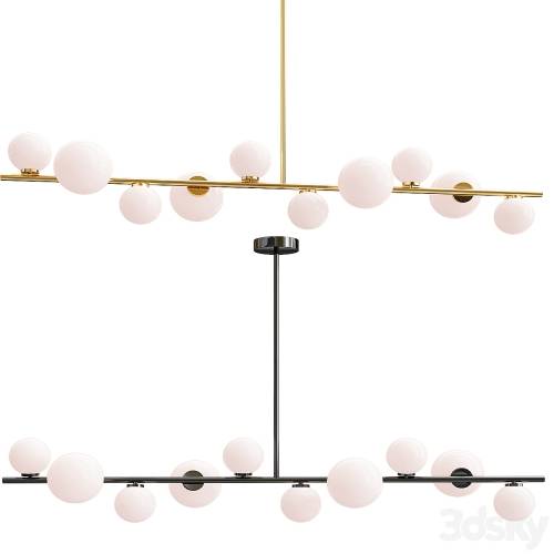 '3dsky Pro - Modern Chandelier Led Gold Black Bar'
