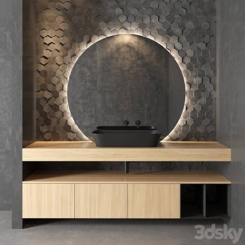 '3dsky Pro - Cerasa NEROLAB | Wood veneer vanity unit' '3dsky Pro - Cerasa NEROLAB | Wood veneer vanity unit'