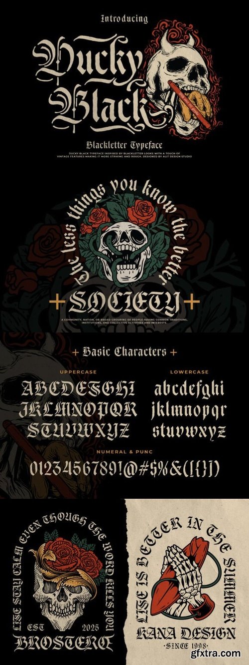 CreativeMarket - Ducky Black Blackletter Typeface 291144528