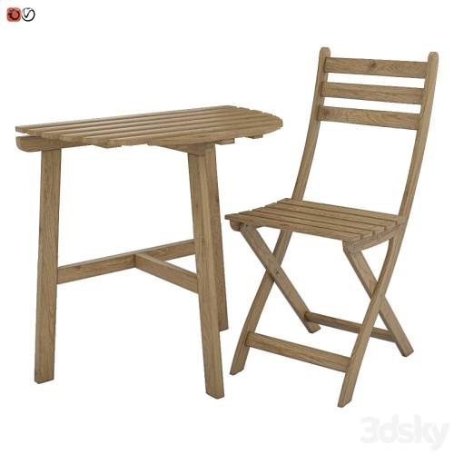 '3dsky Pro - Table + chair Ikea ASKHOLMEN 02'