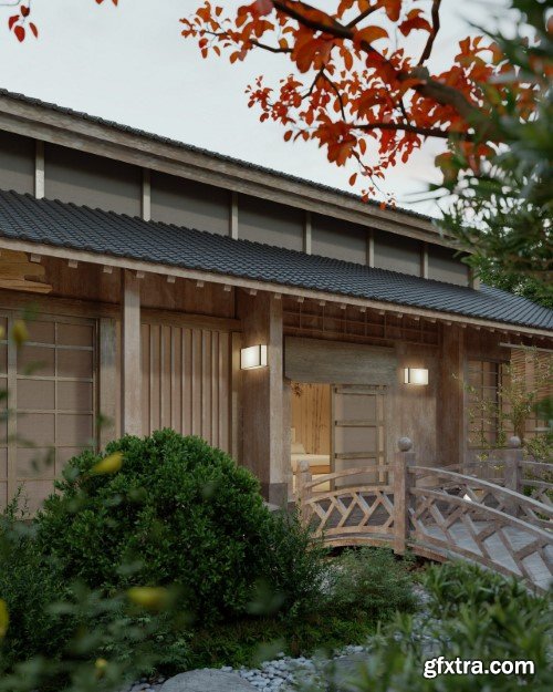 3Ds Max Garden Exterior Scene