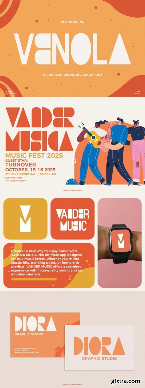 CreativeMarket - Venola - Branding Logo Font 291376159