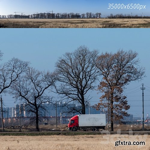3dsky Pro - Countryside panorama of new buildings and trees