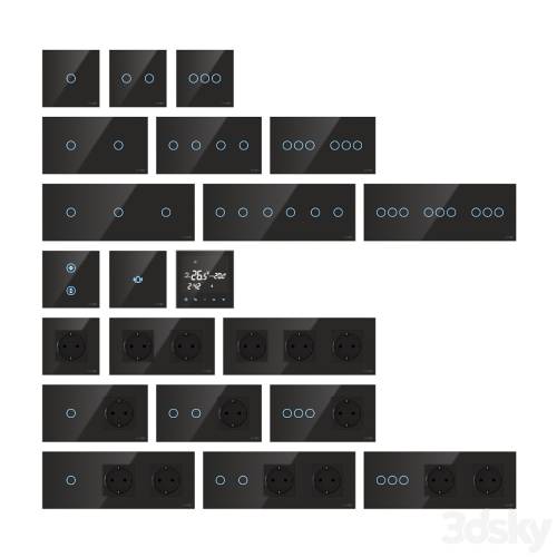 '3dsky Pro - TouchMe sockets and switches - Black'