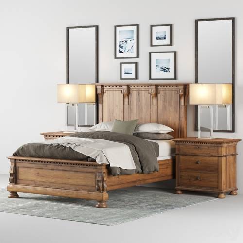 '3dsky Pro - Restoration Hardware ST.JAMES PANEL BED'