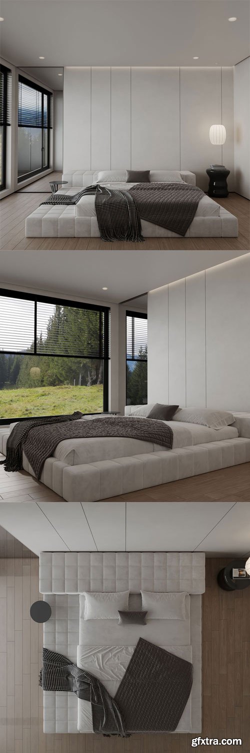 Minimalist bedroom 10 - 3D Scene Minimalist bedroom 10 - 3D Scene