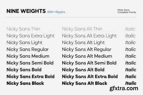 CreativeMarket - Nicky Sans Complete Family