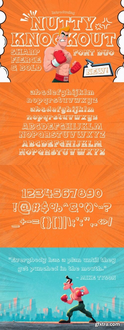 CreativeMarket - Nutty Knockout Font Duo 291378777