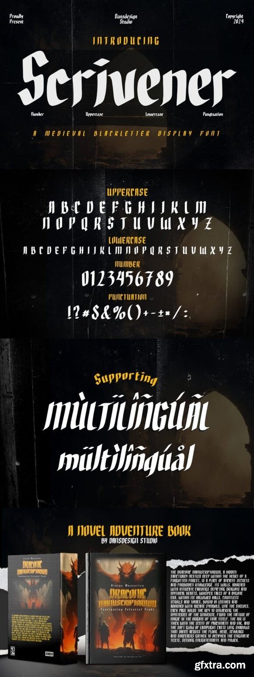 CreativeMarket - Scrivener Handwritten Blackletters 291378758