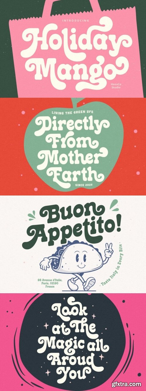 CreativeMarket - Holiday Mango - Retro Slab Font 291381221