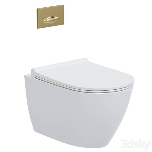 '3dsky Pro - Wall hung toilet bowl BOCCHI Venezia 1295-001-0129 white, with microlift'