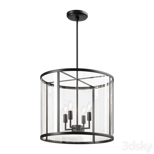 '3dsky Pro - Pendant Chandelier Manor Outdoor Round Glass & Iron Pendant Pendant Light'
