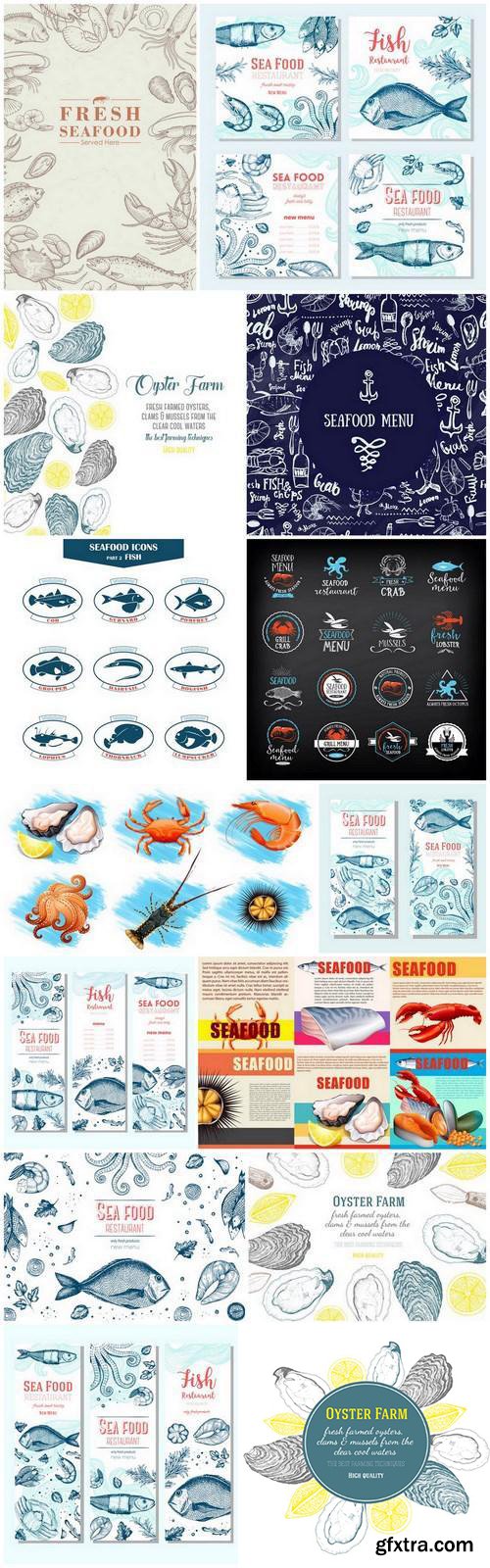 Best Seafood Logos & Design Elements #3, 14xEPS Best Seafood Logos & Design Elements #3, 14xEPS