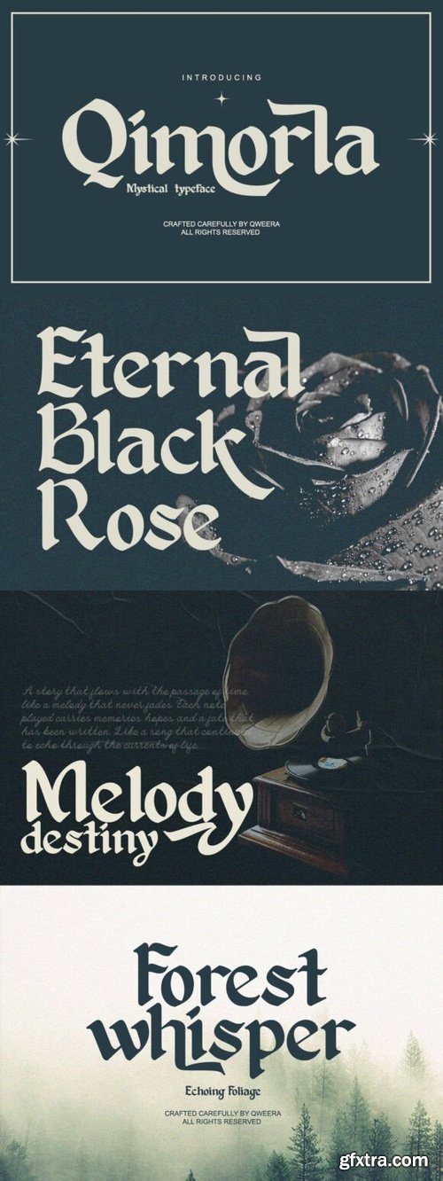 CreativeMarket - Qimorla – Blackletter Typeface 291265225