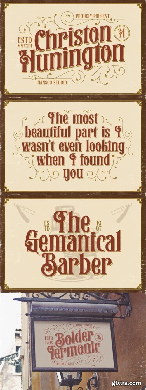CreativeMarket - Christon Hunington Vintage Font 42224939
