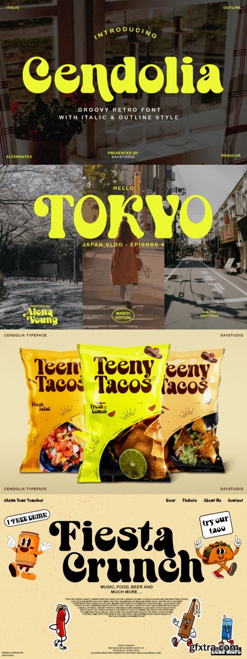 Cendolia - Groovy Retro Font