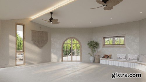 3ds Max Homestay Interior Scene