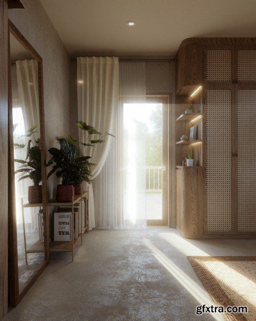 3ds Max Homestay Interior Scene