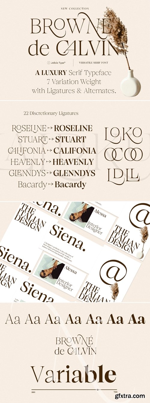 CreativeMarket - Browne de Calvin | Luxury Serif Type 291389518