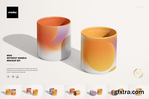 Creatsy - Mug without Handle Mockup Set